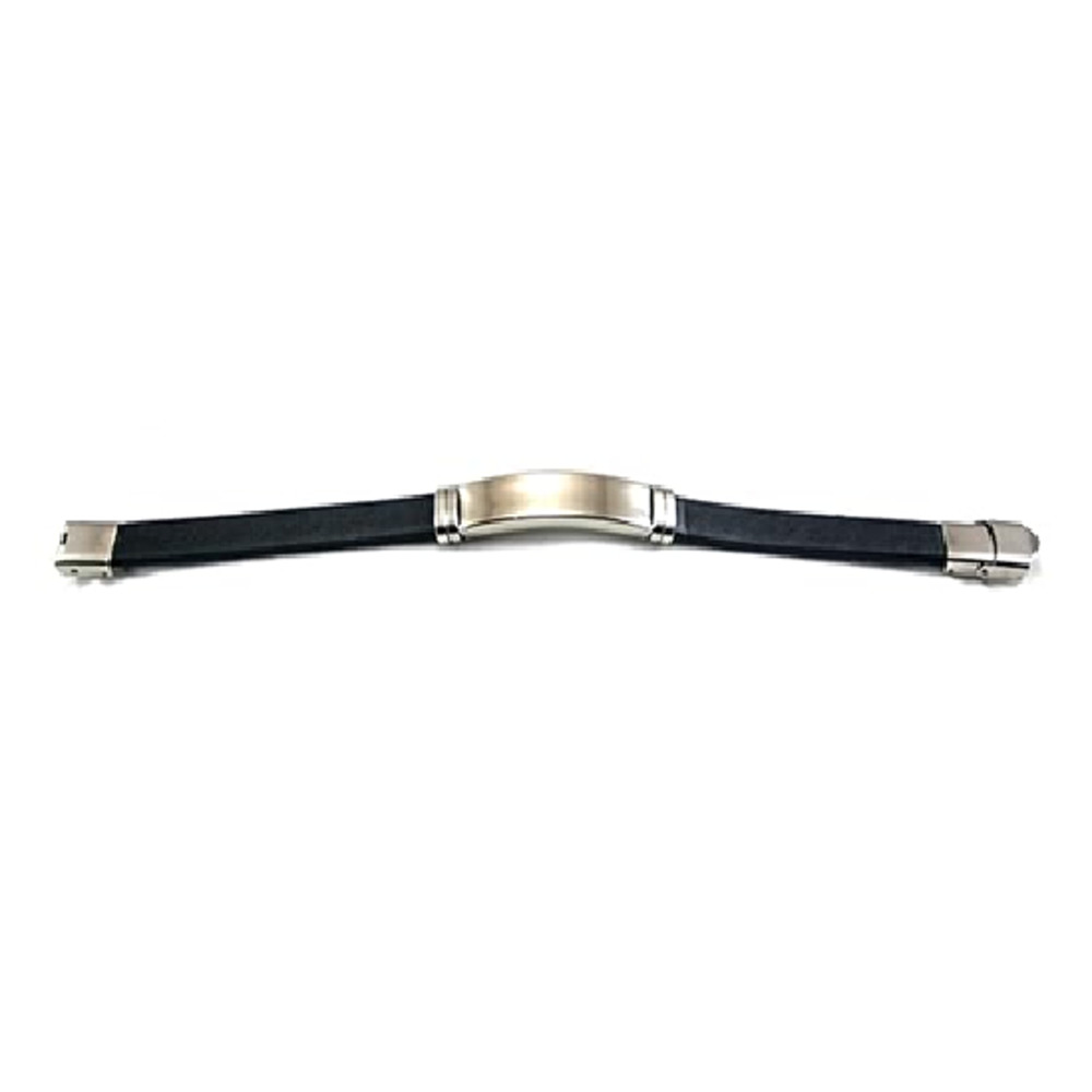 Fashion Bracelet Smooth Silicone Stainless Steel bracelets for men jewelry